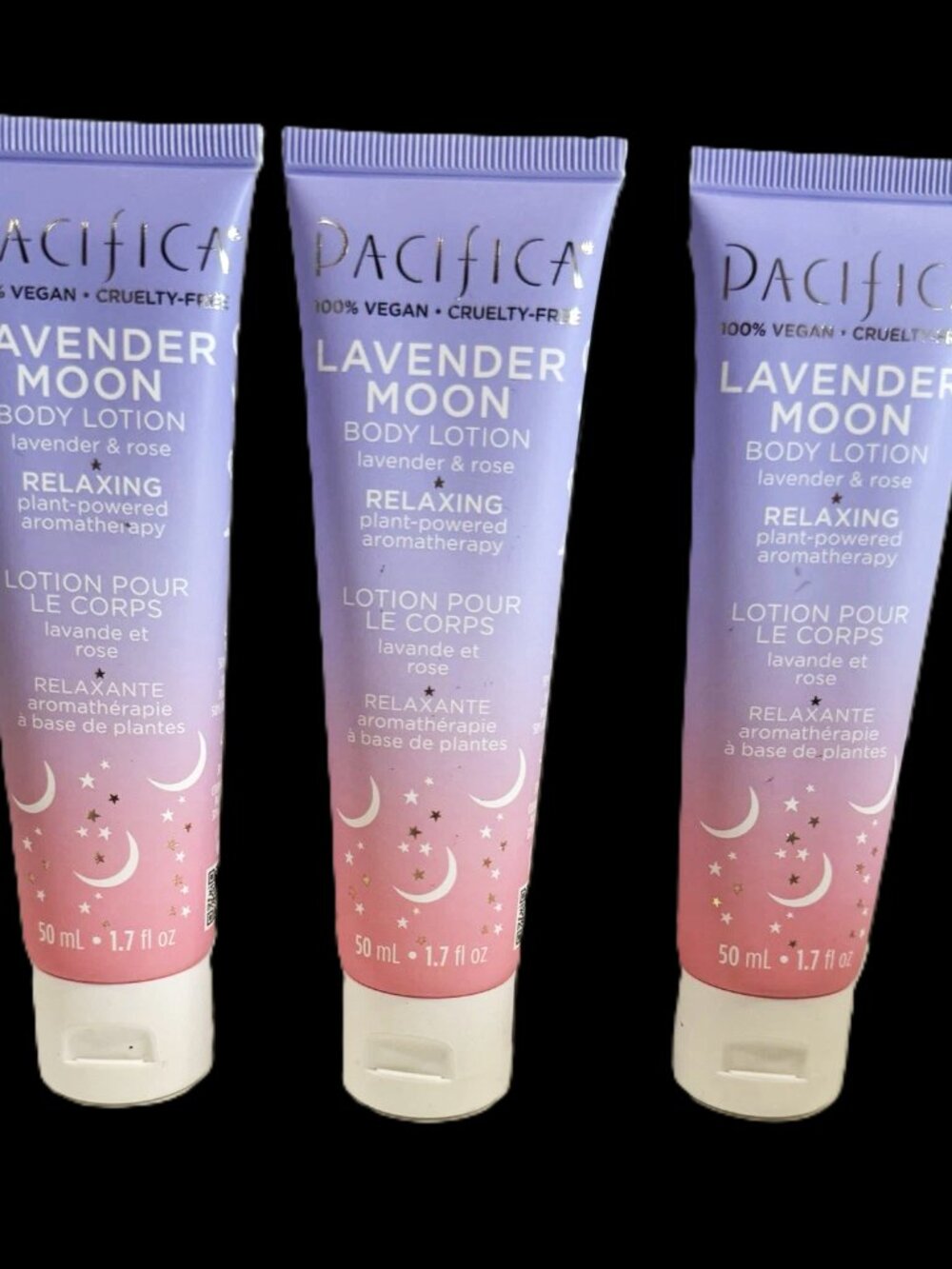 Lot of 3 Pacifica Lavender Moon Body Lotion Relaxing Spa Aromatherapy Vegan Gift